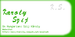karoly szij business card