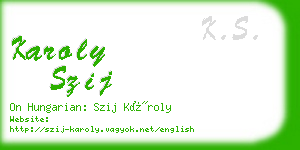 karoly szij business card